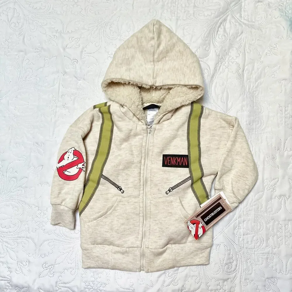 NWT Ghostbusters Sherpa Hoodie Sweatshirt Size 18m